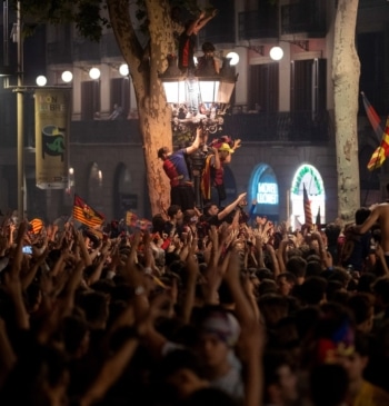Siete detenidos en Barcelona durante la celebración de La Liga